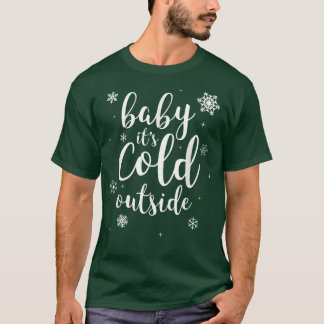 Camiseta Bebê Está Frio Fora da Neve de inverno