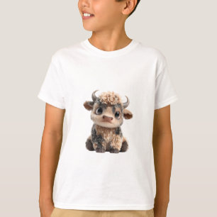 Camiseta Bebê Fofinho da Vaca das Terras Altas Crianças