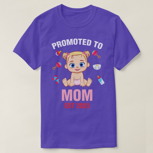 Camiseta Bebê Fofo Promovido Para O Aniversário Da Mãe Do A (Frente do Design)