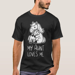 Camiseta Bebê Fofo & Vovó Minha Tia Me Ama Cavalo Manga Lon