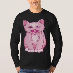 Camiseta Bebê Gatinho Rosa Fofinho Animal de Estimação Com