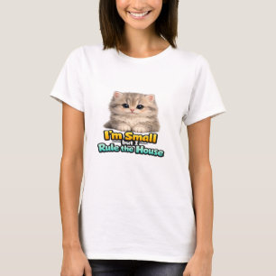 Camiseta Bebê Gato Fofo – Sou Pequeno, mas Domino a Casa