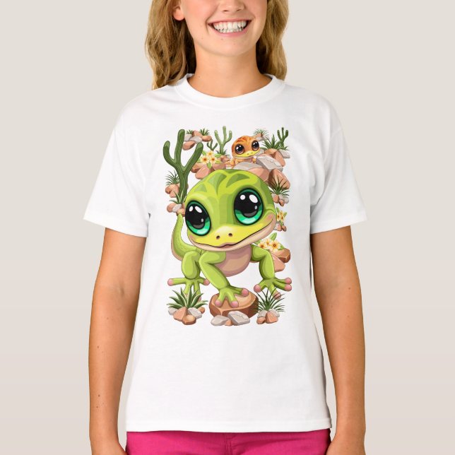 Camiseta Bebê Geckos Personagens de desenho animados (Frente)