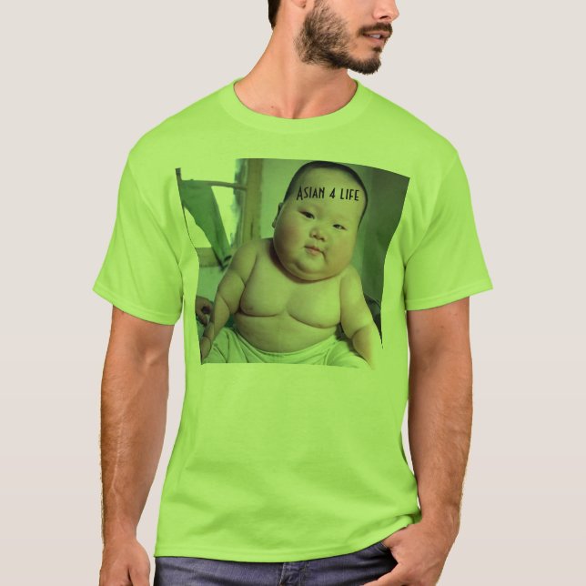 Camiseta bebê gordo, vida do asiático 4 (Frente)