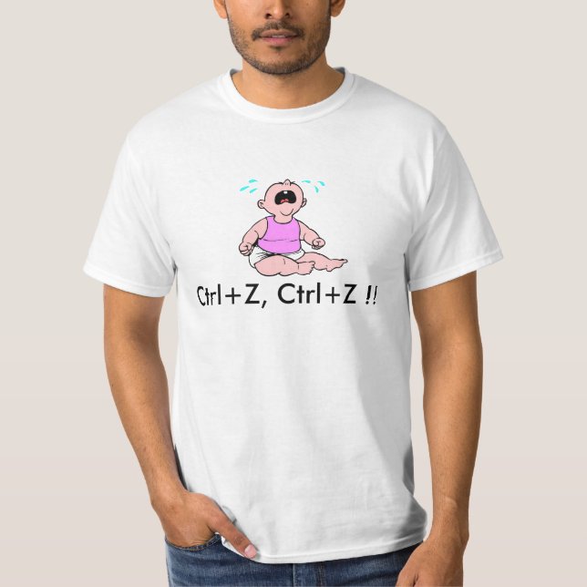 Camiseta bebê-grito, CTRL+Z, CTRL+Z!! (Frente)