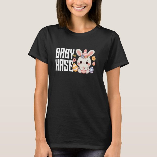 Camiseta Bebê Hase Cute Easter Bunny te deseja Feliz Eas (Frente)