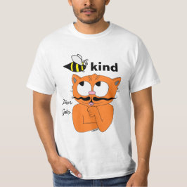 Camiseta Bebê Kind (seja gentil) Cartoon Mustache Cat t shi