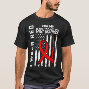 Camiseta Bebê Laço Vermelho Irmão Coração Doença Conscienti
