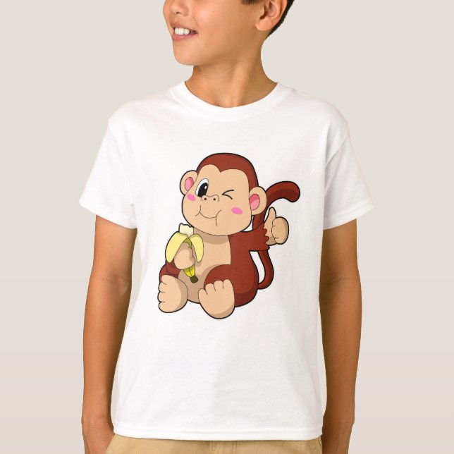 Camiseta Bebê macaco com Banana (Frente)