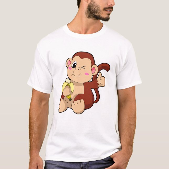 Camiseta Bebê macaco com Banana (Frente)