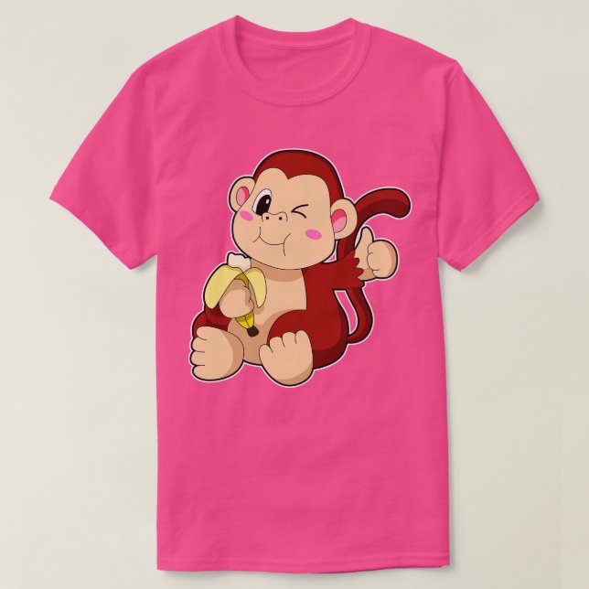 Camiseta Bebê macaco com Banana (Frente do Design)
