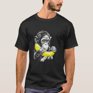 Camiseta Bebê Macaco Com um Gráfico de Arte de Banana