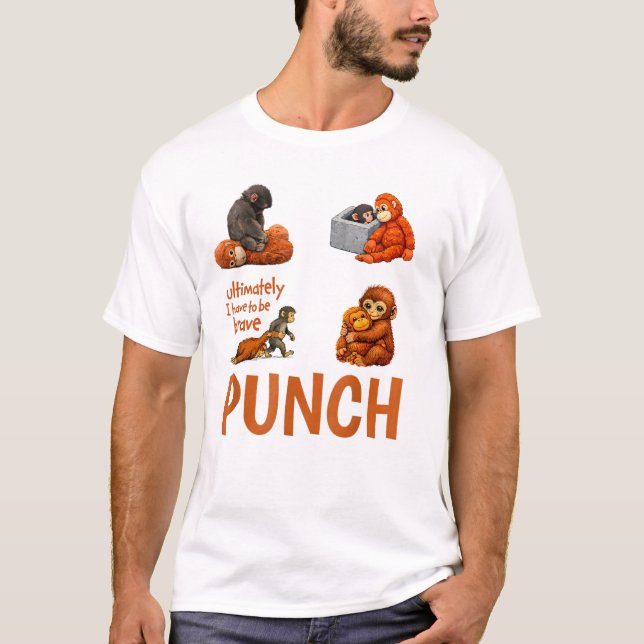Camiseta Bebê Macaco Engraçado Soco Humor Primata Fofo (Frente)