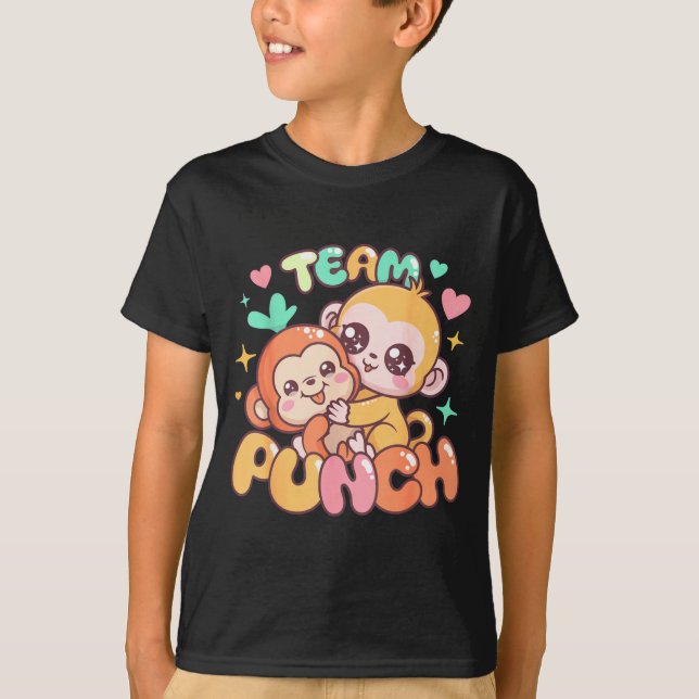 Camiseta Bebê macaco fofo time de soco Bebê macaco fofo (Frente)
