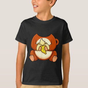 Camiseta Bebê Macaco Marrom Macaco Banana Macaco Engraçado