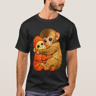 Camiseta Bebê macaco soco - meme de brinquedo de pelúcia de