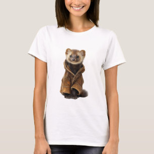 Camiseta Bebê Marta Fofo de Casaco de Couro Marrom