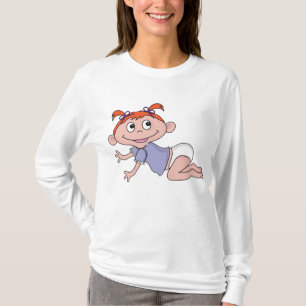 Camiseta Bebê Menina Desenho Animado Rastejando Cabelo Verm