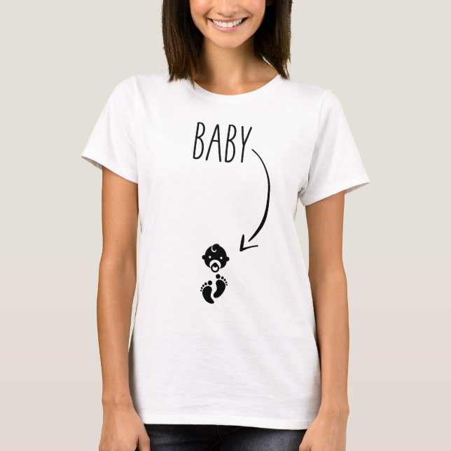 Camiseta Bebê na barriga - Anúncio de gravidez (Frente)