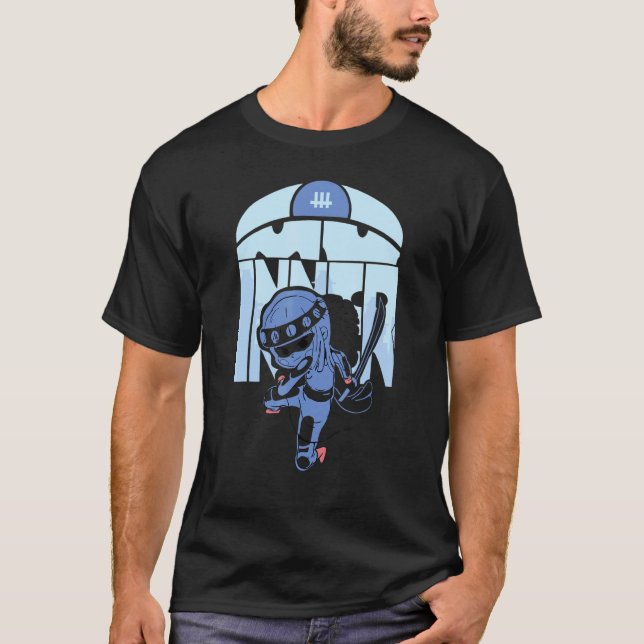 Camiseta Bebê Ninja Karatê Com Espada Para Amigos Marciais  (Frente)