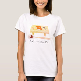 Camiseta Bebê no Conselho Sushi Kawaii Anúncio de Gravidez