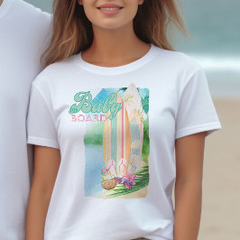 Camiseta Bebê no Conselho Watercolor Surfing Beach