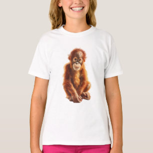 Camiseta Bebê Orangotango Sorridente Personagem Infantil