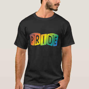 Camiseta Bebê Orgulho Design Cubos Arco-íris
