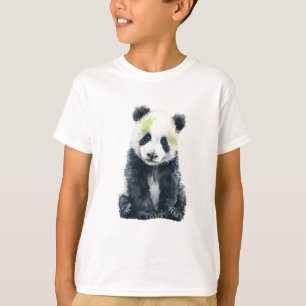 Camiseta Bebê Panda Crianças Splash Aquarela