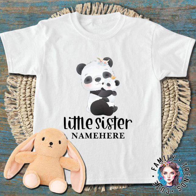 Camiseta Bebê Pandas Watercolor Irmãozinha (Criador carregado)