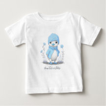 Camiseta Bebê Pato Azul Aquarela