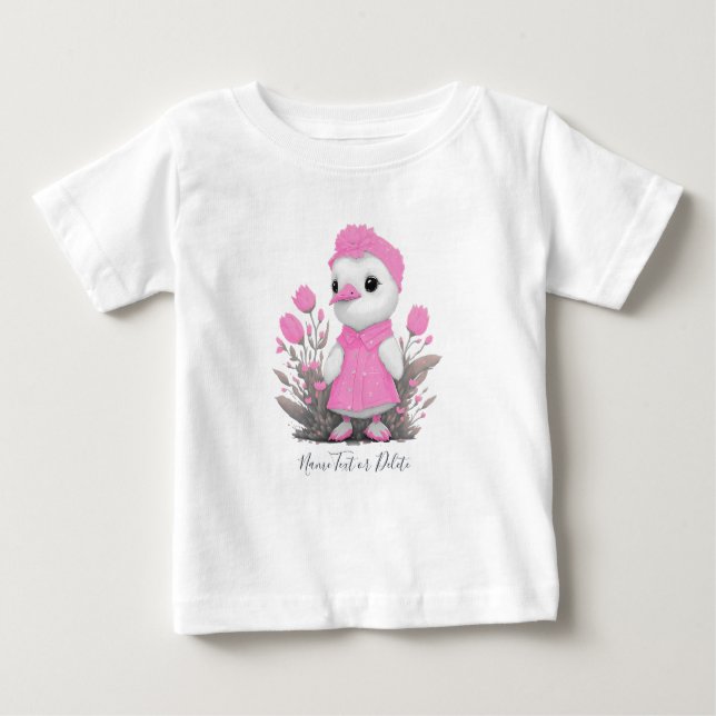 Camiseta Bebê Pato Rosa (Frente)
