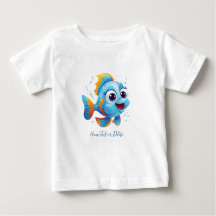 Camiseta Bebê Peixe Azul