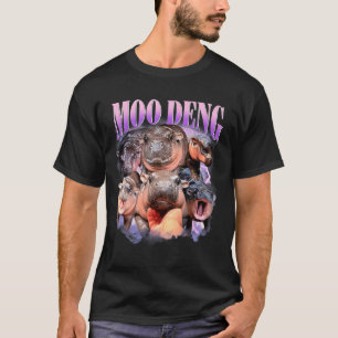 Camiseta Bebê Pigmó Hipopótamo Divertido Moo-deng Zoo Fofo