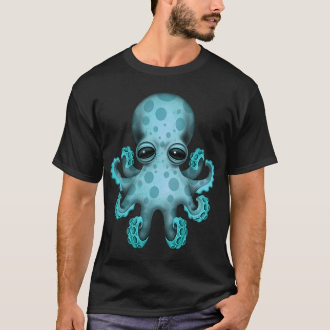 Camiseta Bebê Polvo Azul Fofo (Frente)