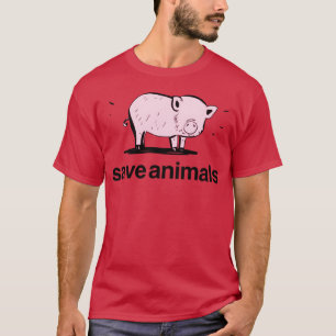 Camiseta bebê porco rosa animal salvar animais engraçado