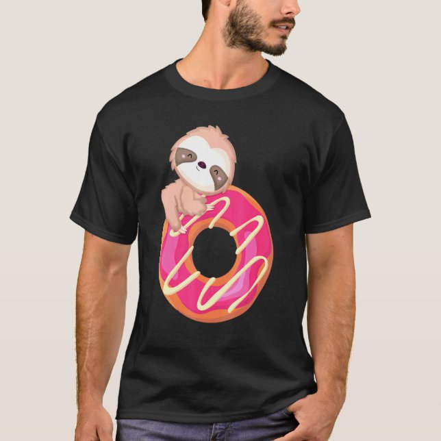 Camiseta Bebê Preguiça Em Donut (Frente)