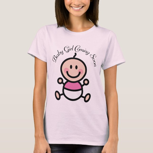 Camiseta Bebé que vem logo figura MaternityTee da vara (Frente)
