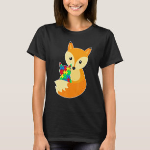 Camiseta Bebê Raposa Amor Peça do Quebra-cabeça Animal Lega