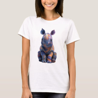Camiseta Bebê Rinoceronte Feminino Galáxia Cósmica