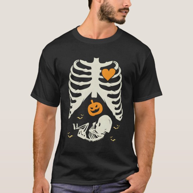 Camiseta Bebê Skeleton Preguiçoso Presente Para Mamãe Engra (Frente)