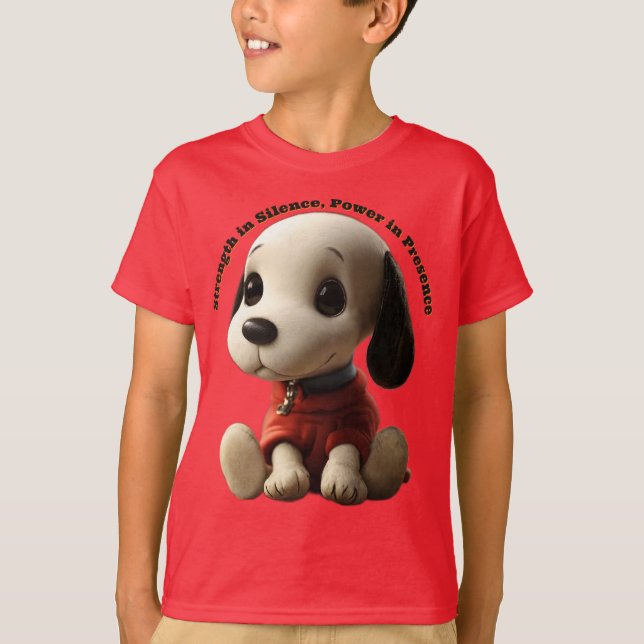 Camiseta Bebê Snoopy-Força em Silêncio, Poder em Presença (Frente)