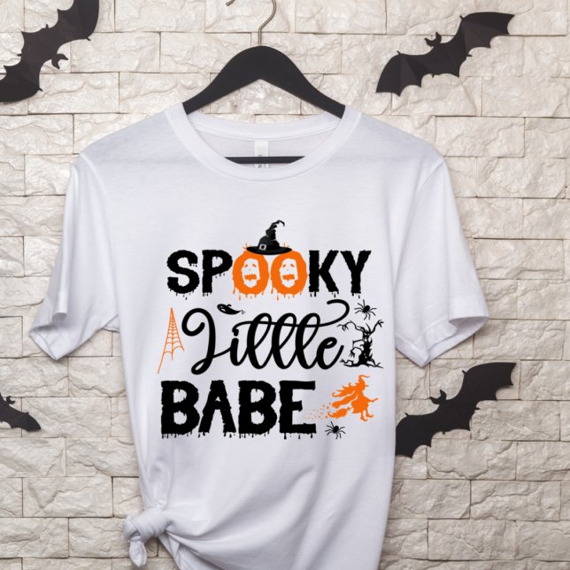 Camiseta Bebê Spooky, bruxas do Halloween (Criador carregado)