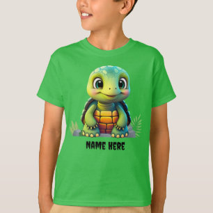 Camiseta Bebê Tartaruga Fofa Animal Desenho Gráfico Infanti
