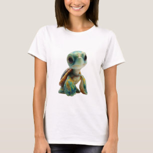 Camiseta Bebê Tartaruga Marinha Encantador Aquarela Mulhere