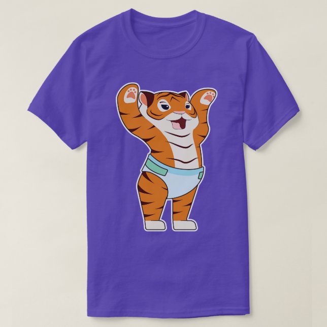 Camiseta Bebê Tiger com cuecas (Frente do Design)