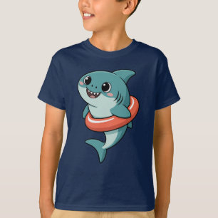 Camiseta Bebê Tubarão Fofo Com Flutuador   Crianças
