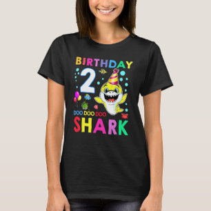 Camiseta Bebê Tubarão segundo aniversário Doo Doo, 2 Anos