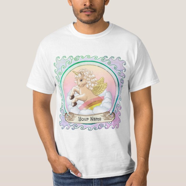 Camiseta Bebê Unicórnio Arco-íris  (Frente)