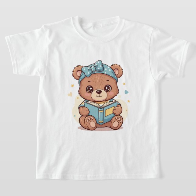 Camiseta Bebê-Urso Lendo Livro (Postura )